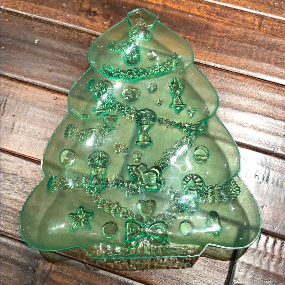 Green Plastic Christmas Tree 🎄 Serving Tray
